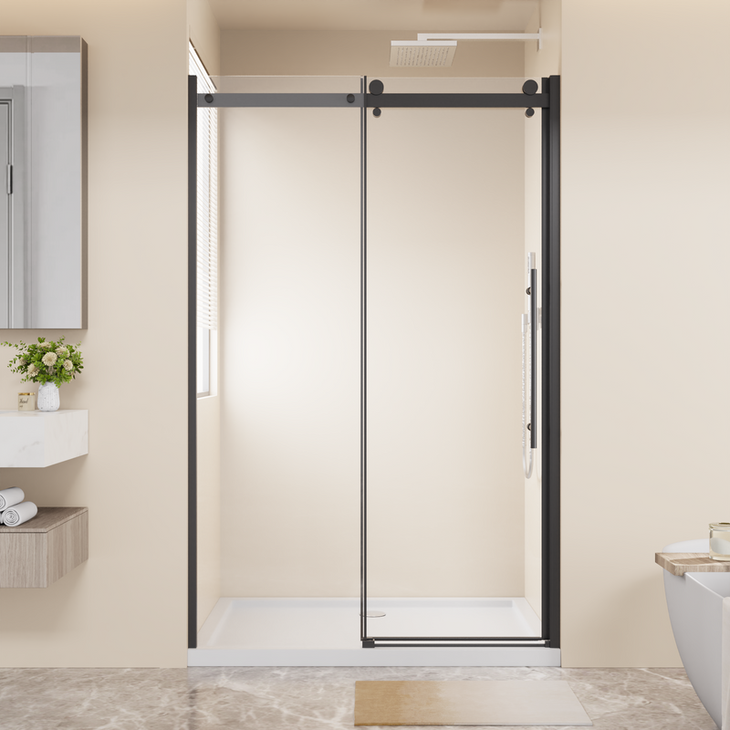 48 in W x 72 in H Frameless Sliding Shower Door by HouseOfZazla