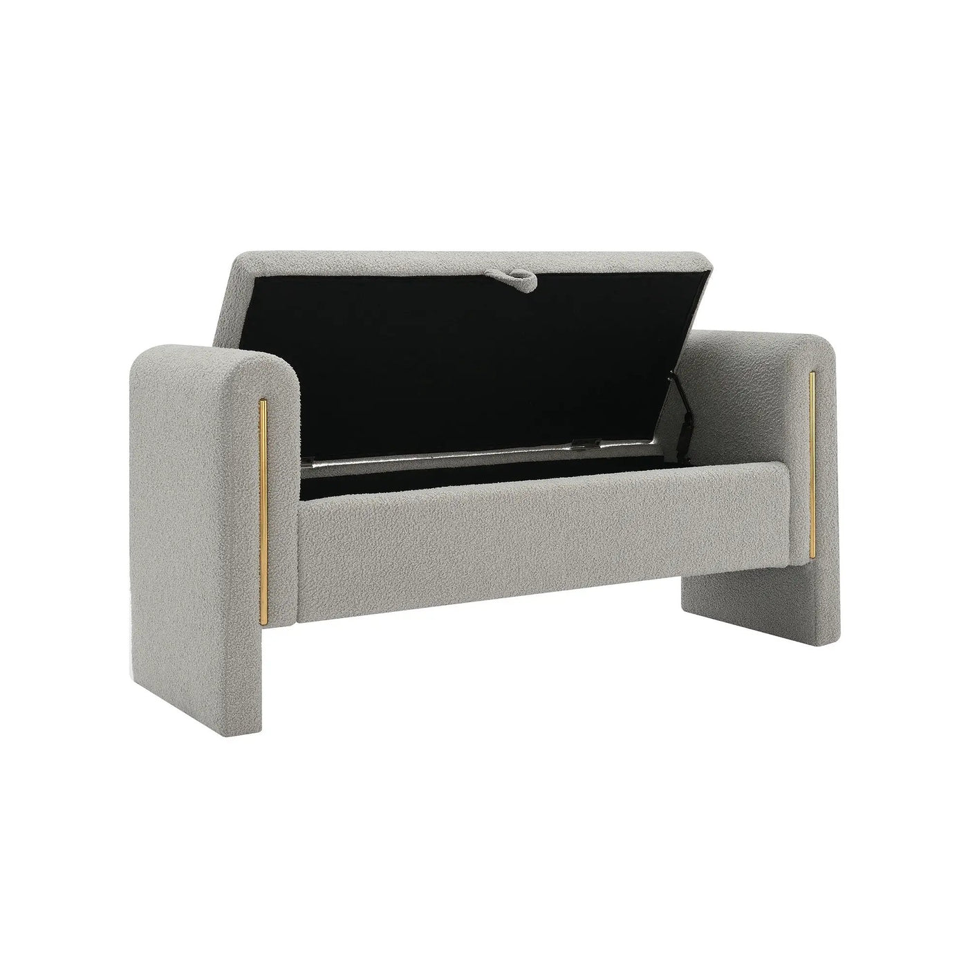 Modern Teddy Upholstered Large Bed End Bench With Arms And Storage by Unique Piece Furniture