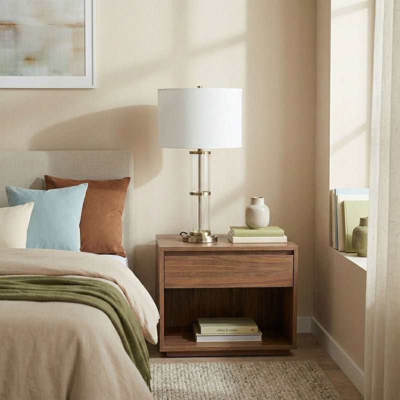 Echo - Table Lamp With On/Off Switch Clear Body Base - Clear / Silver / White, photo 3 of 6