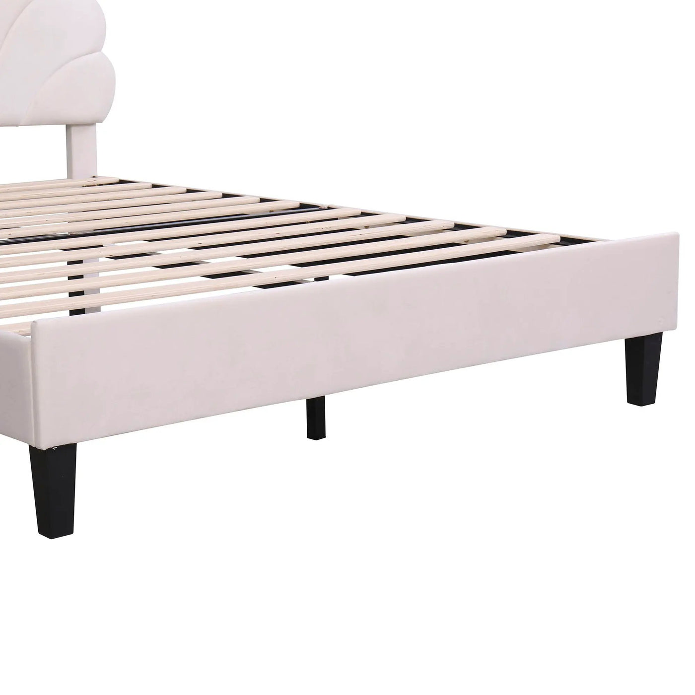 Upholstered Platform Bed With Flower Pattern Headboard by HouseOfZazla