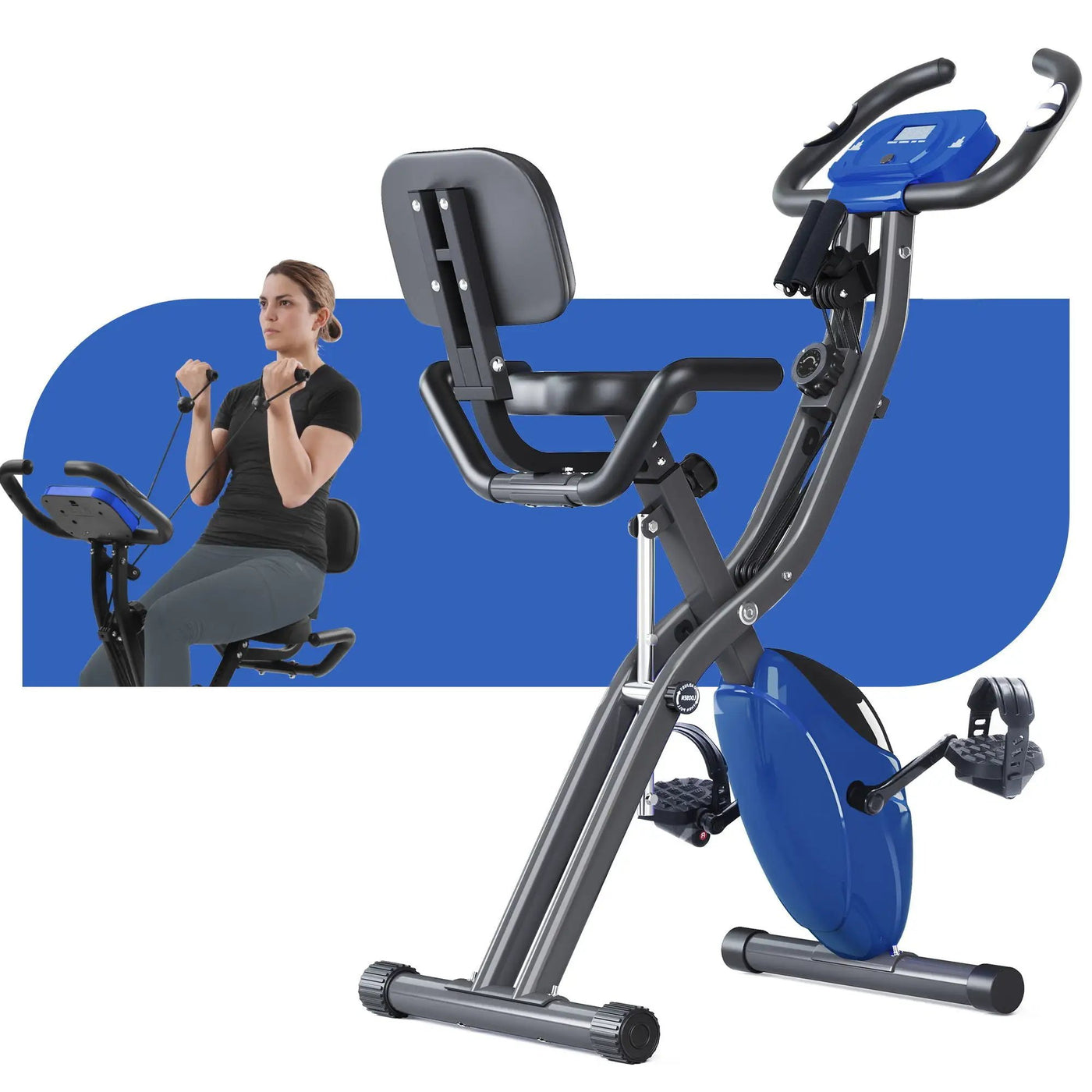 Exercise Bike Folding Stationary Bikes For Home With 16 Level Magnetic Resistance by HouseOfZazla