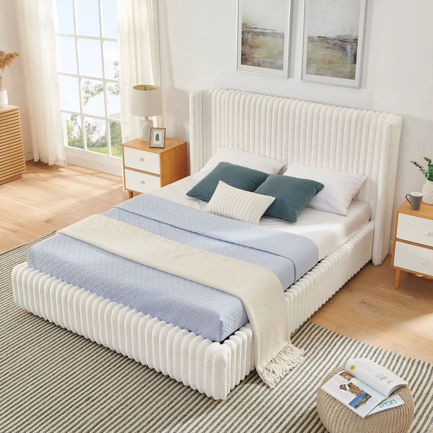 Functional Vertical Striped Bed With Gas Lift Storage by HouseOfZazla