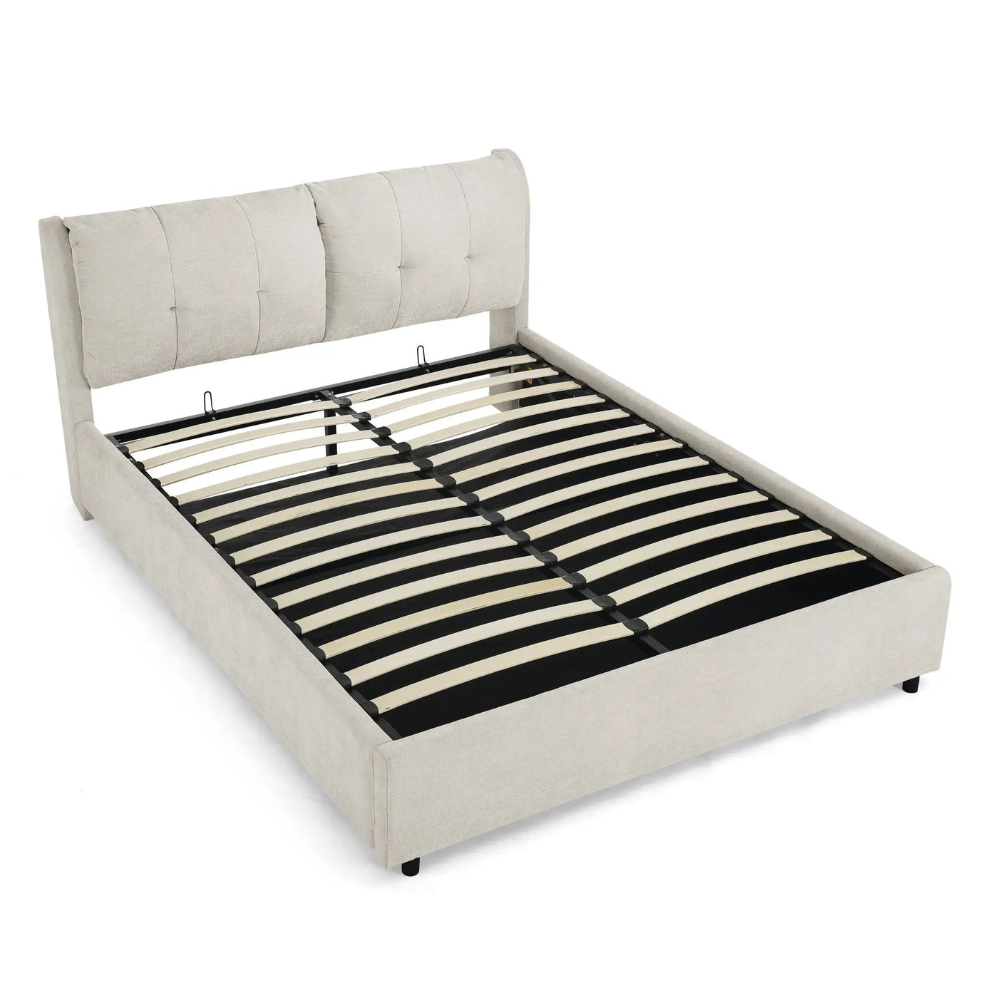 Storage Upholstered Hydraulic Platform Bed With Integrated Headboard by HouseOfZazla