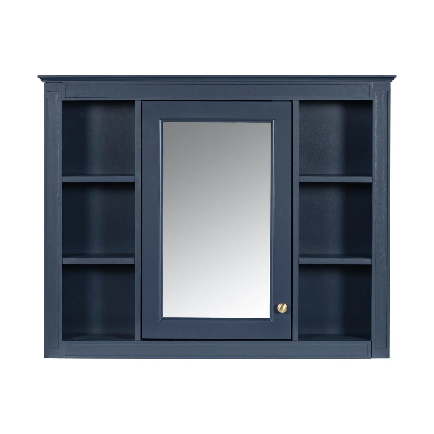 Wall Mounted Medicine Cabinet With Mirror, Storage Cabinet Featuring 6 Open Shelves And Adjustable Interior by HouseOfZazla