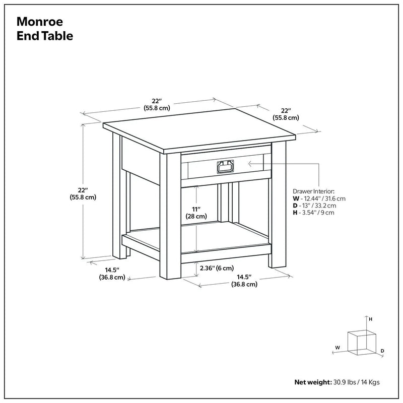 Monroe - Handcrafted Side Table by Unique Piece Furniture