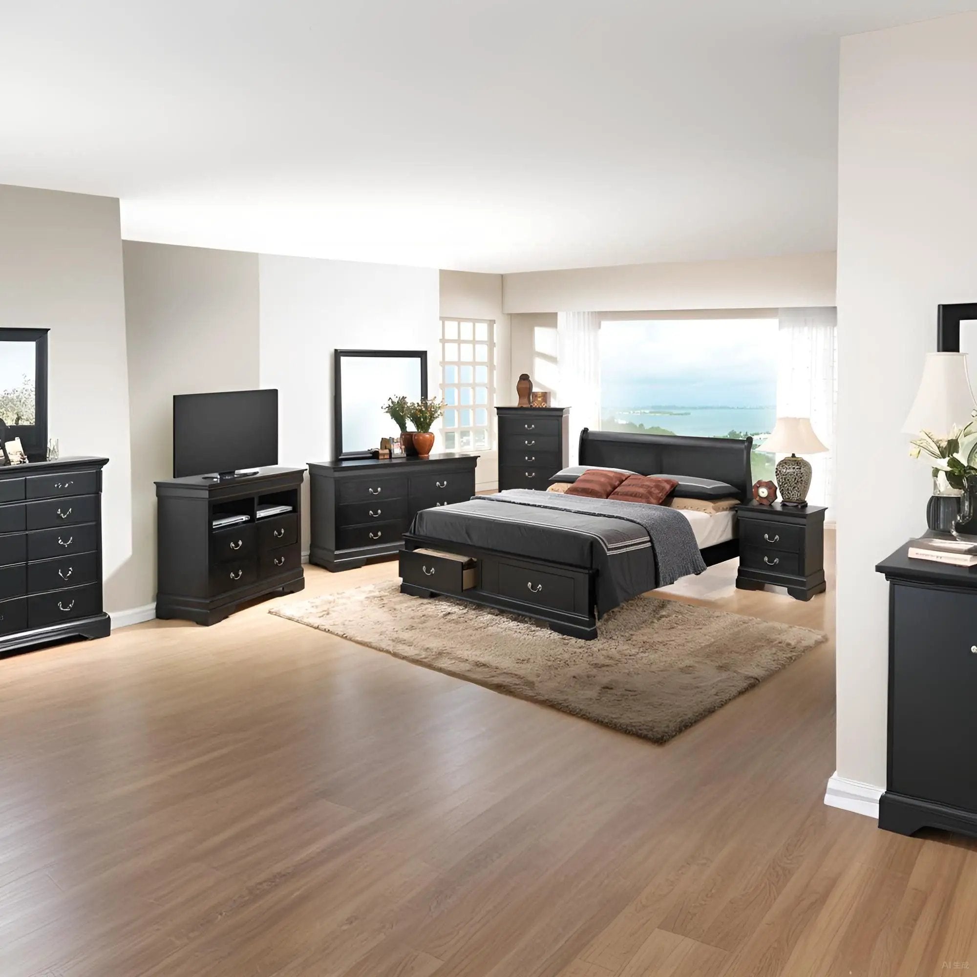 Upholstered Panel Sleigh Bed Design by Unique Piece Furniture