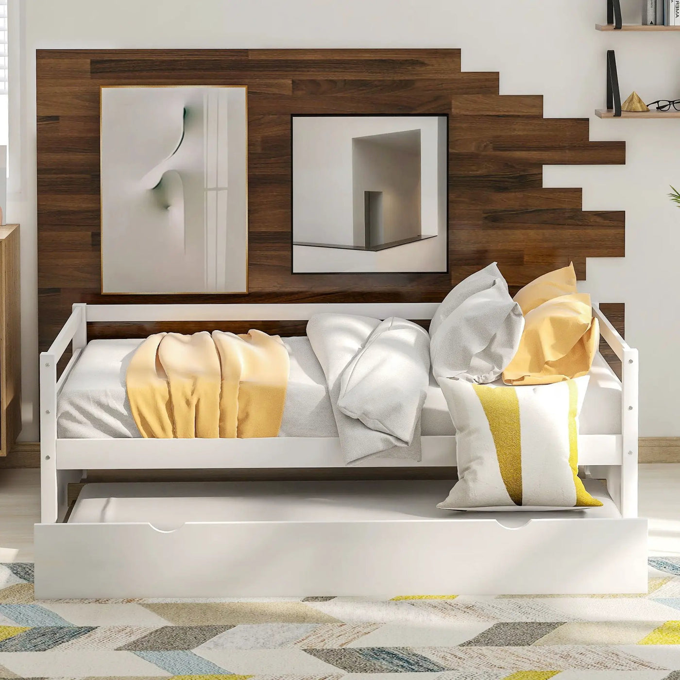 Twin Daybed With Trundle Frame Set by HouseOfZazla