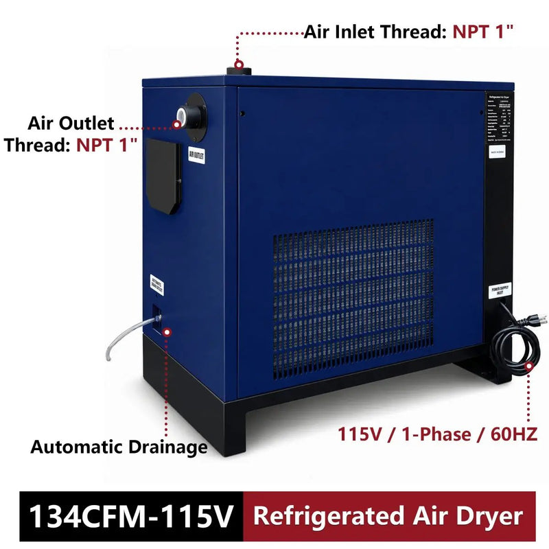 134CFM Refrigerated Air Dryer for 20HP & 30HP Compressors by Chery Industrial
