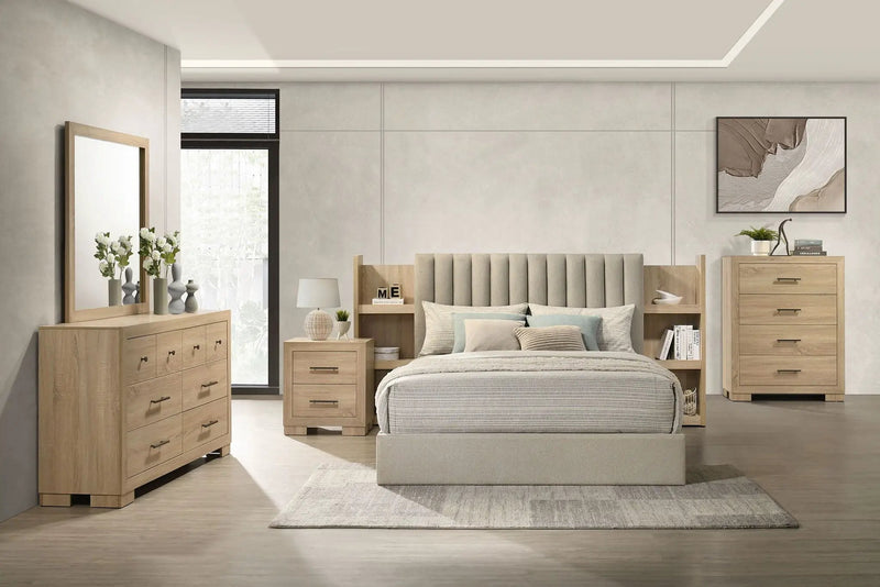 Arielle 5-piece Queen Bedroom Set Light Oak by Unique Piece Furniture