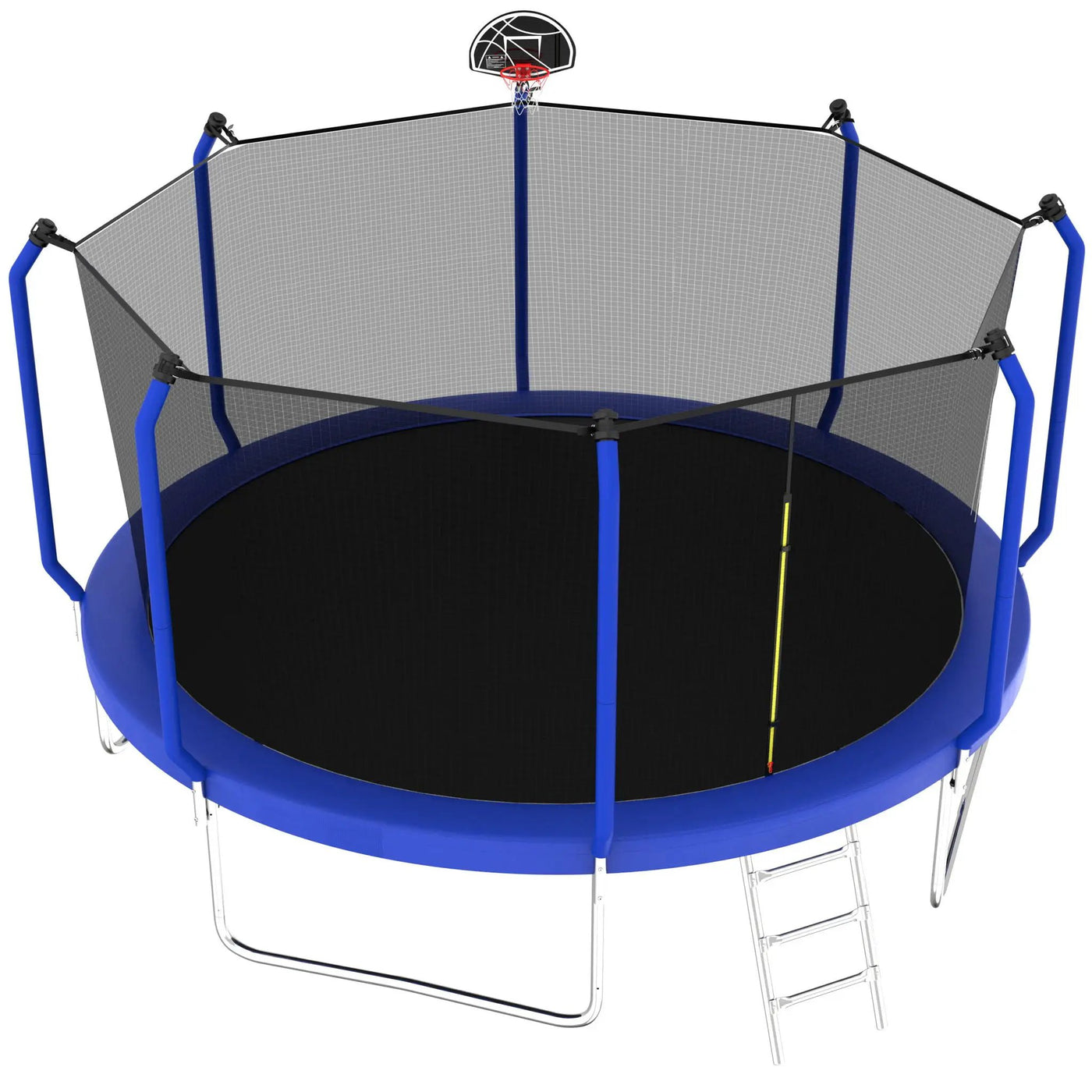 Trampoline With Basketball Hoop, Astm Approved Reinforced Type Outdoor Trampoline With Enclosure Net by HouseOfZazla