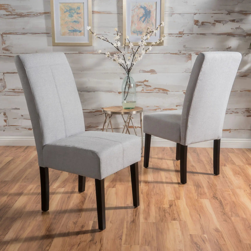 Amaranthine Upholstered Dining Chair With High Back And Wood Legs (Set of 2) - Light Gray by HouseOfZazla
