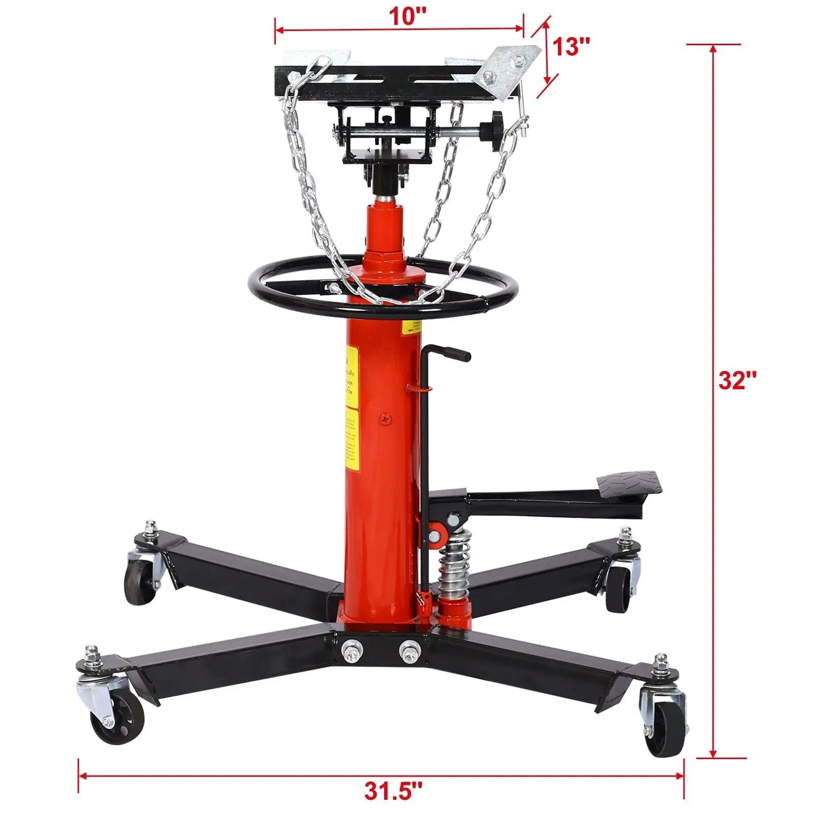 Hydraulic 2 Stage Transmission Jack, Swivel - Red by HouseOfZazla