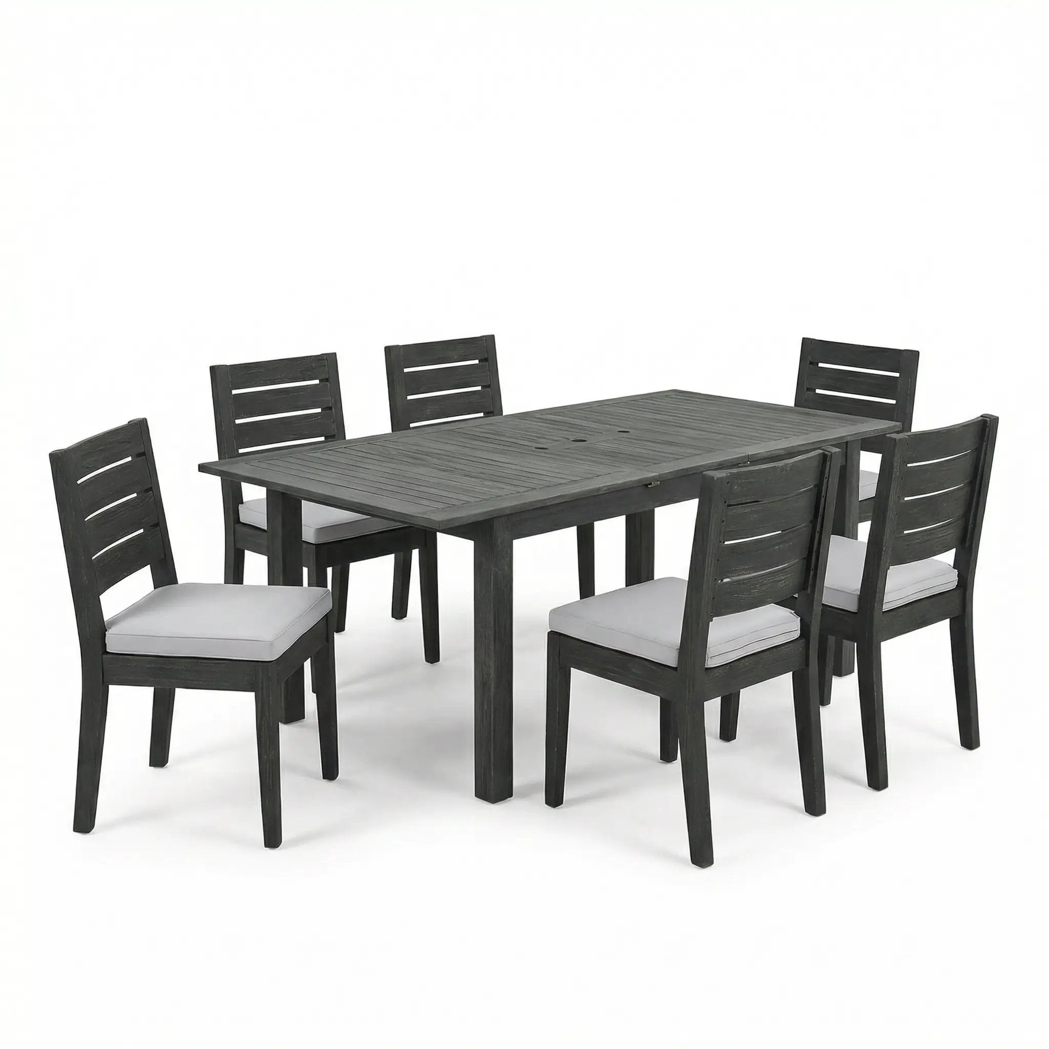 7-Piece Outdoor Dining Set with Extendable Acacia Wood Table by HouseOfZazla