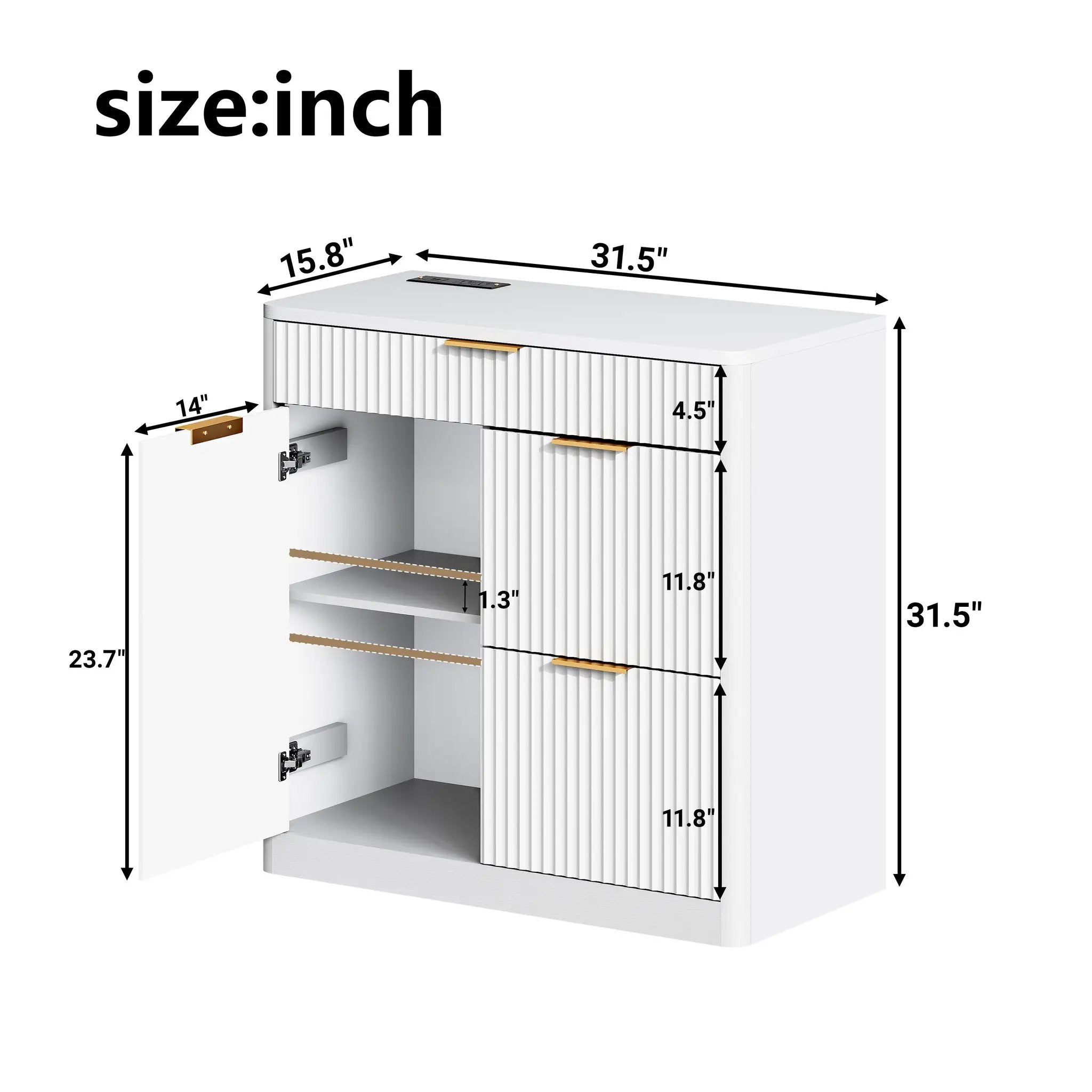 Freestanding Office File Cabinet with Built-in Charging Station by HouseOfZazla