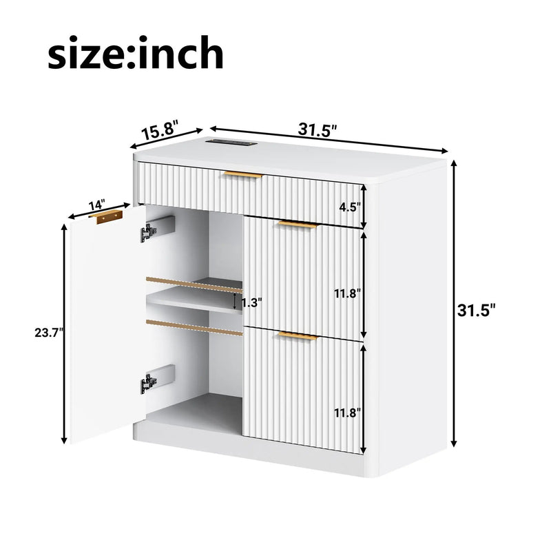 Freestanding Office File Cabinet with Built-in Charging Station by HouseOfZazla