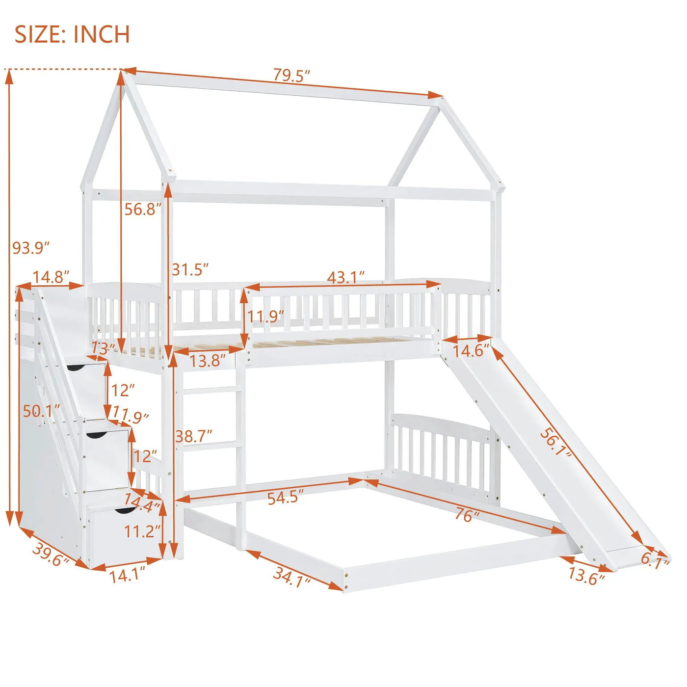 House Bunk Bed With Slide by Unique Piece Furniture