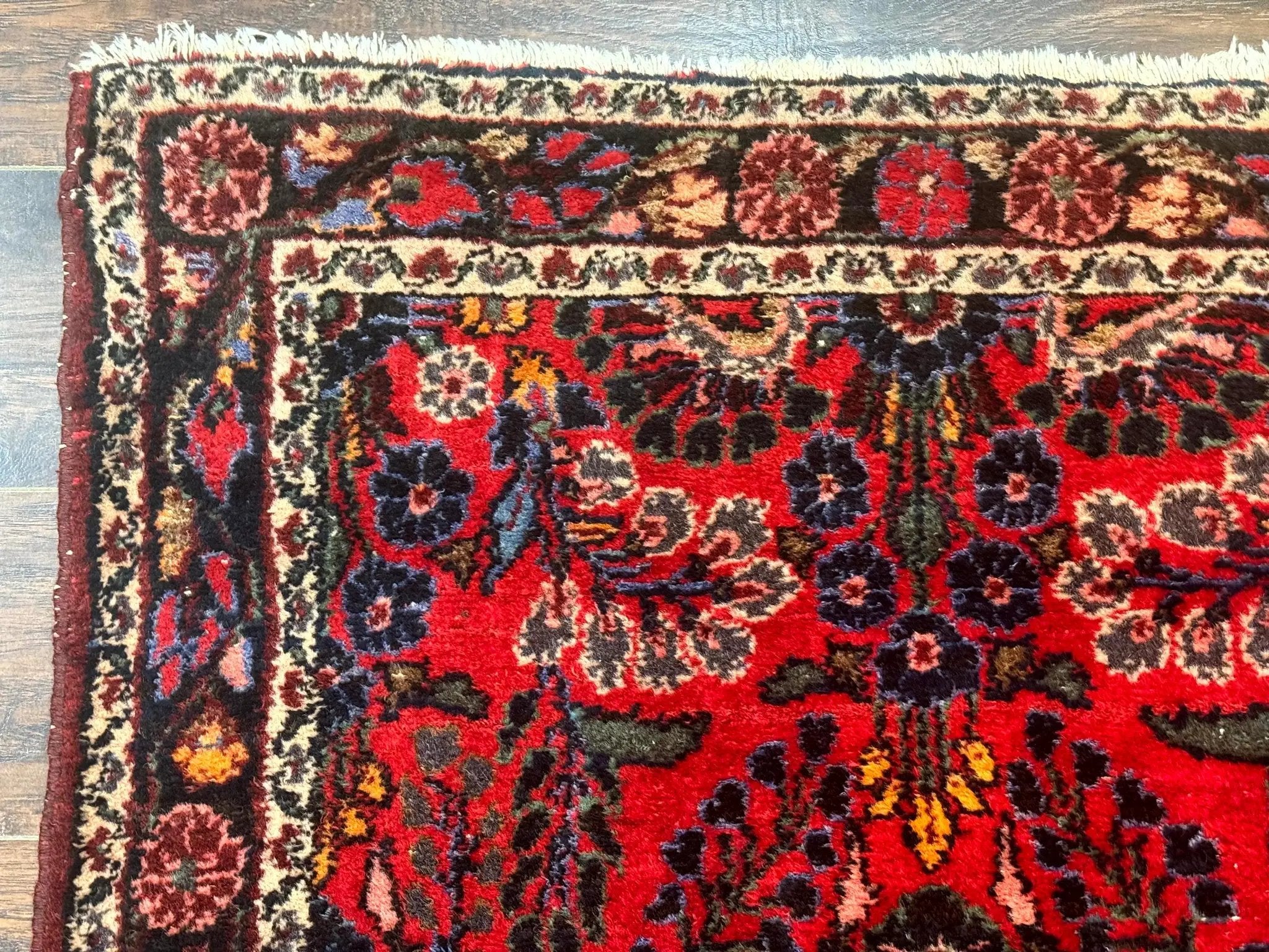 Persian Rug 3x5, Red Tribal Rug, Semi Antique, Wool Rug 3 x 5, Persian Hamadan Rug by Jewel Rugs