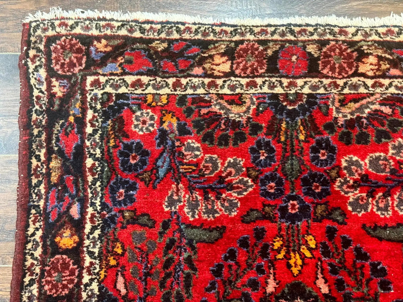 Persian Rug 3x5, Red Tribal Rug, Semi Antique, Wool Rug 3 x 5, Persian Hamadan Rug by Jewel Rugs