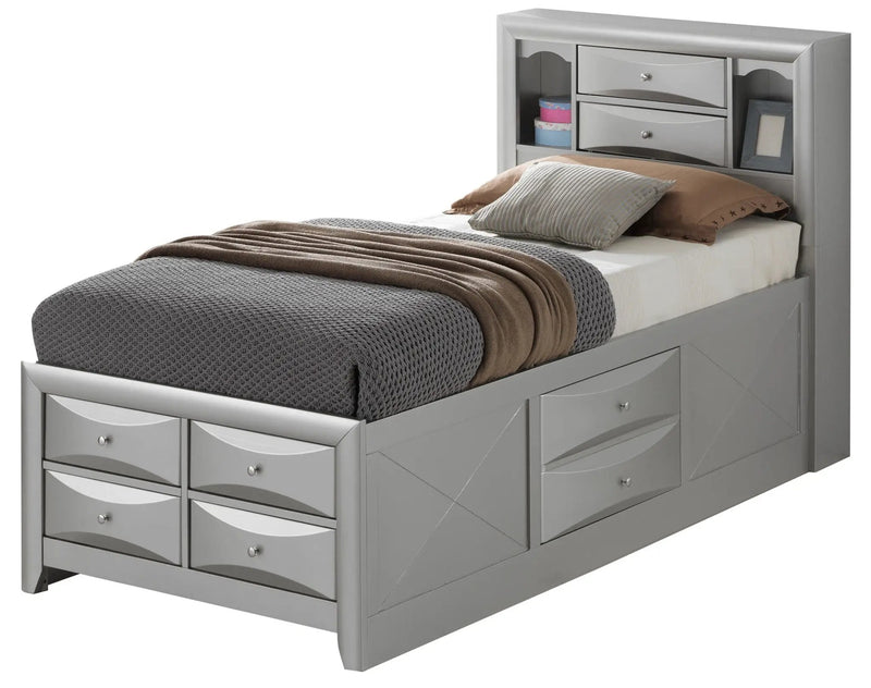 Modern Design Storage Bed With Bookcase Headboard by Unique Piece Furniture