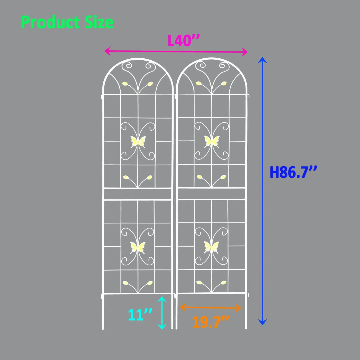 Garden Metal Trellis Rustproof Trellis For Climbing Plants Outdoor Flower Support by Unique Piece Furniture