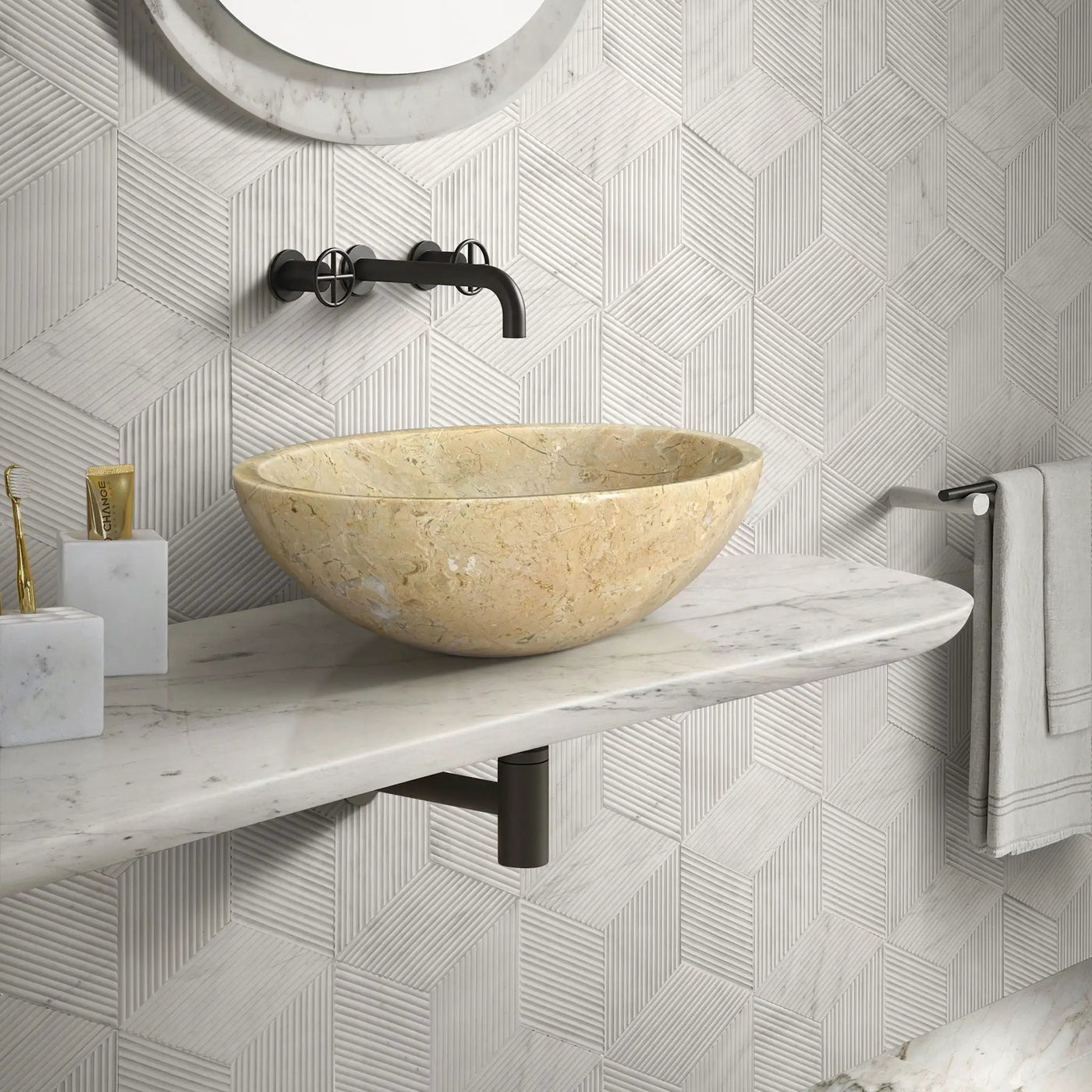 Bathroom Vessel Sink, Circular Design by HouseOfZazla