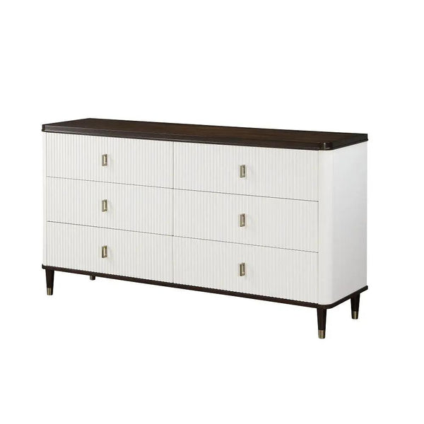 Carena - Commode avec plateau à bijoux - Blanc et marron