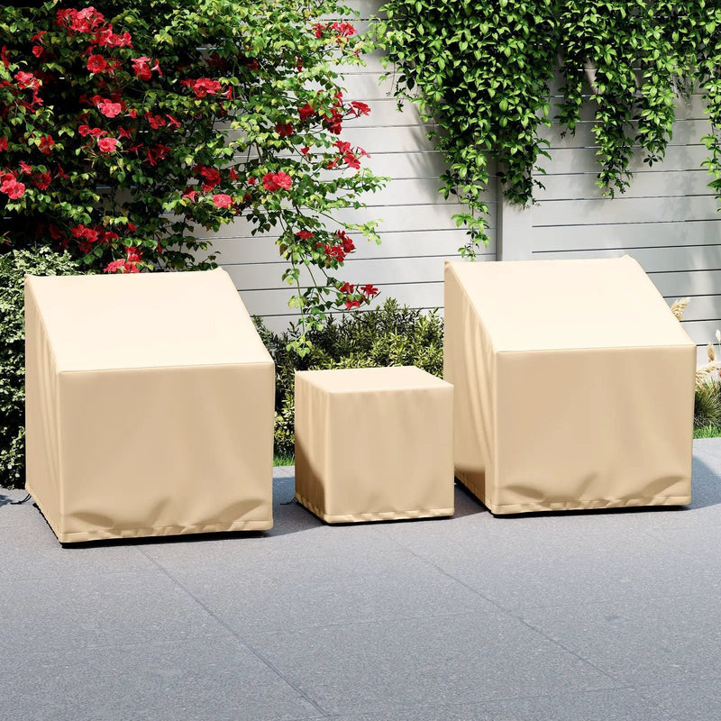 Patio Furniture Covers Waterproof Outdoor Conversation Covers for 3 Pieces Bistro Set-Beige by DirectDeals