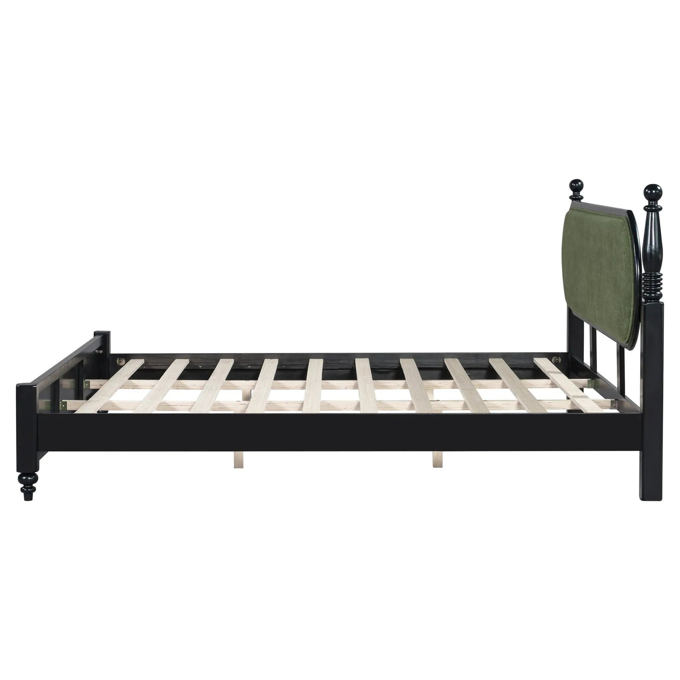 King Bed Frame, Solid Wood Platform with Slats, Modern by HouseOfZazla