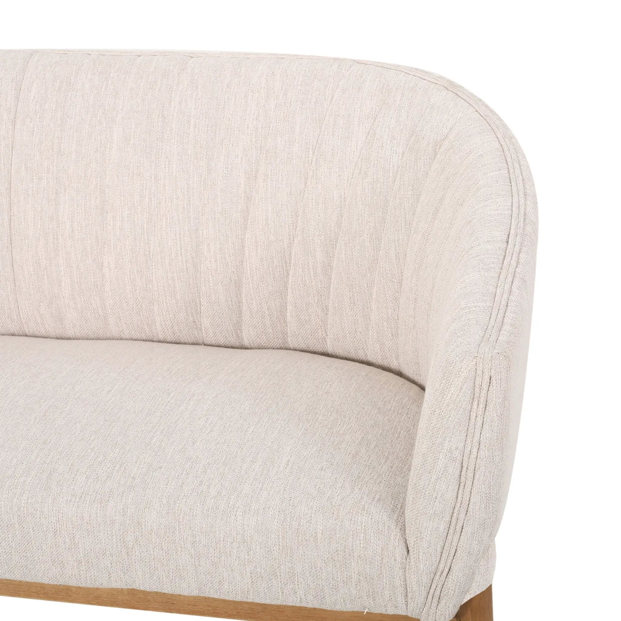 Mid Century Modern Loveseat With Channel Stitched Backrest by HouseOfZazla