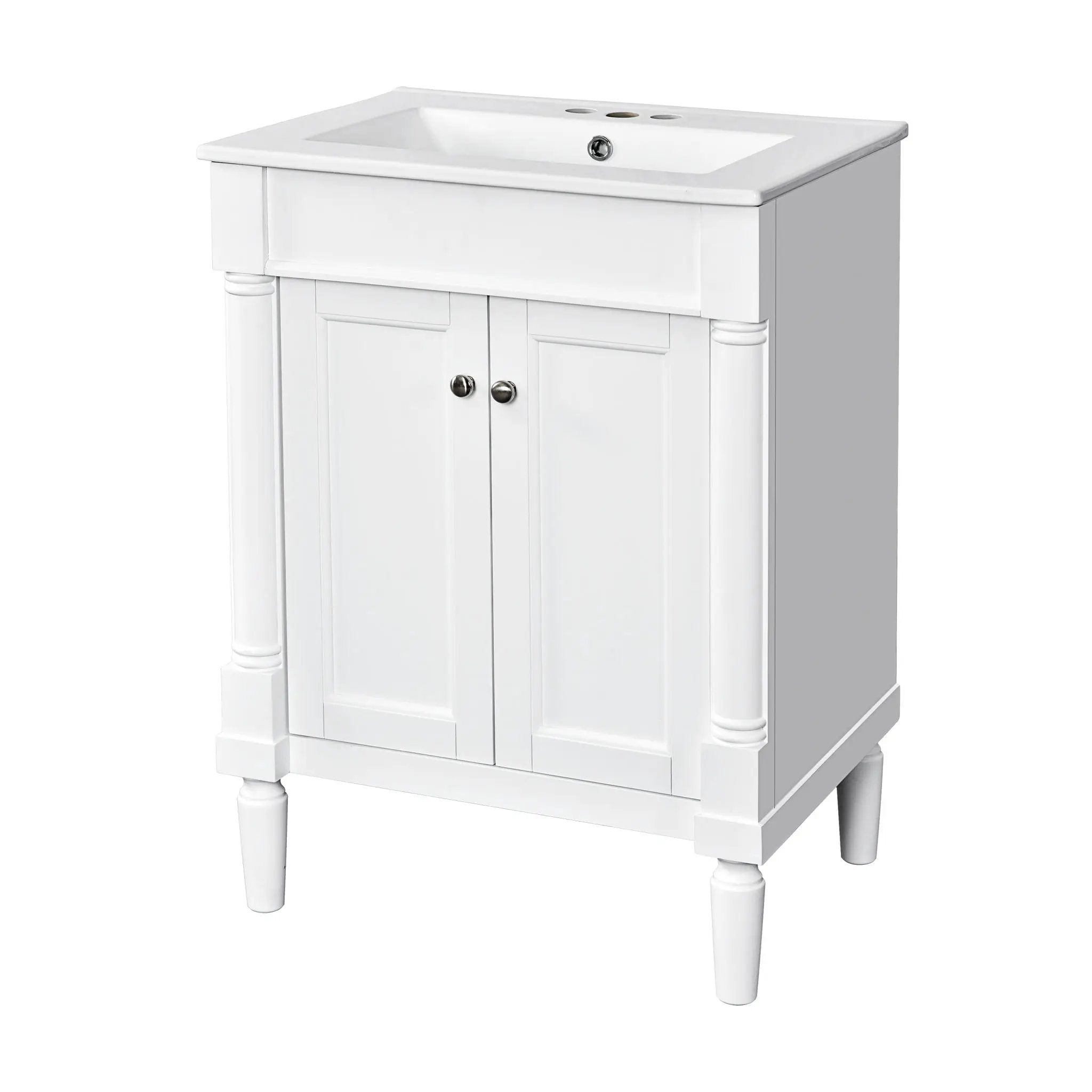 Bathroom Vanity With Top Sink, 2 Tier Storage Cabinet by Unique Piece Furniture