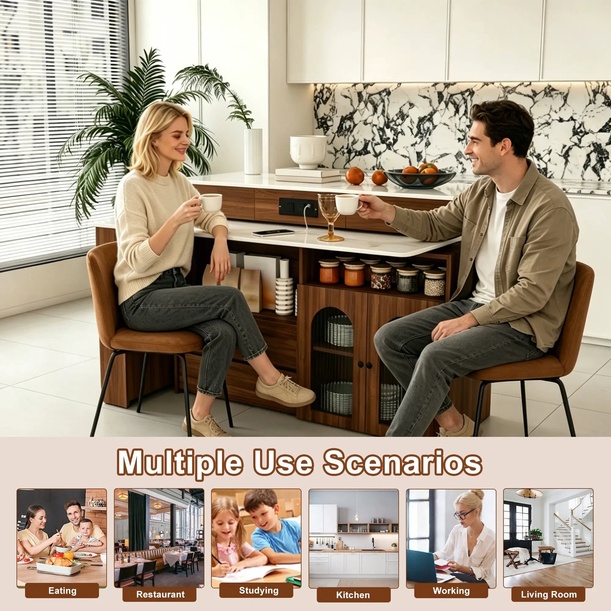 Extendable Kitchen Island with Rotating Table by HouseOfZazla