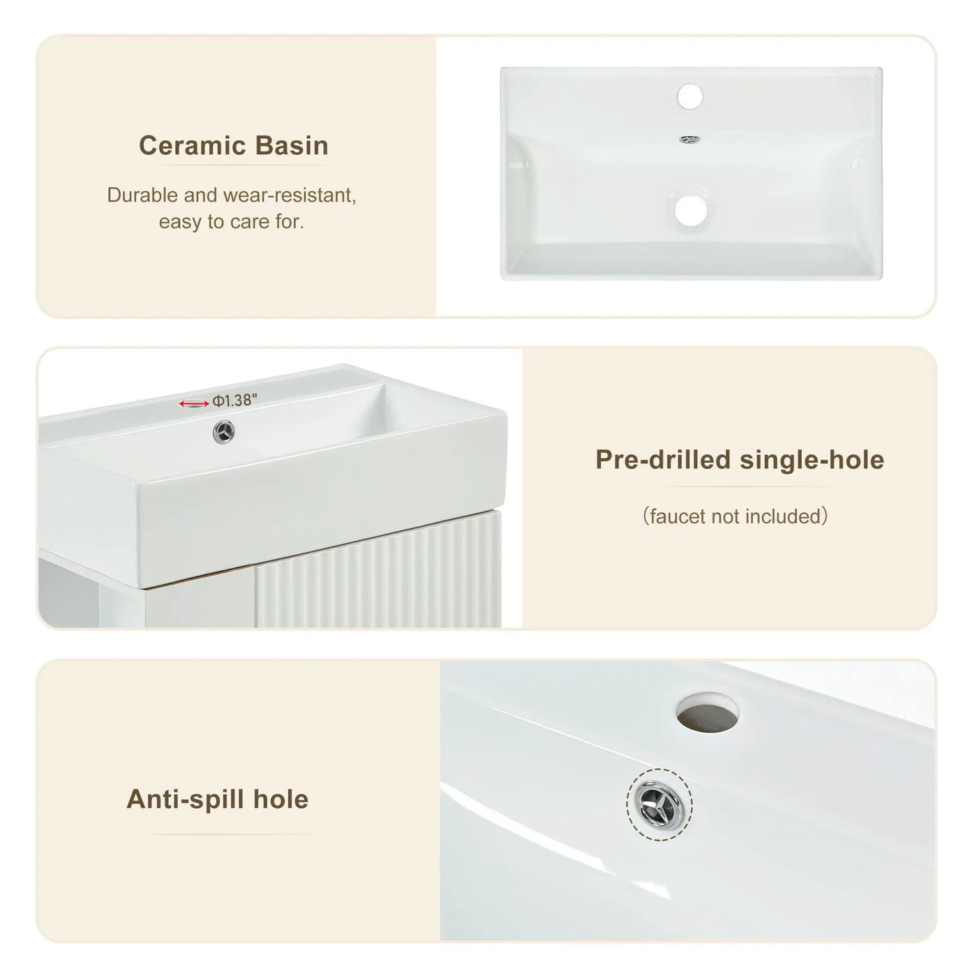 Bathroom Vanity, Combo Cabinet, Bathroom Storage Cabinet, Single Ceramic Sink by HouseOfZazla