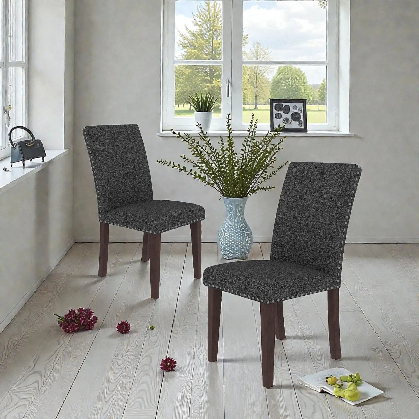 Upholstered Dining Chair With High Back Design (Set of 2) by HouseOfZazla
