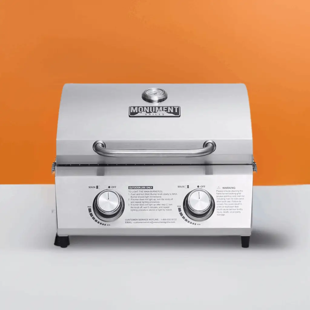 13742 | Stainless Tabletop Propane Gas Grill by Monument Grills