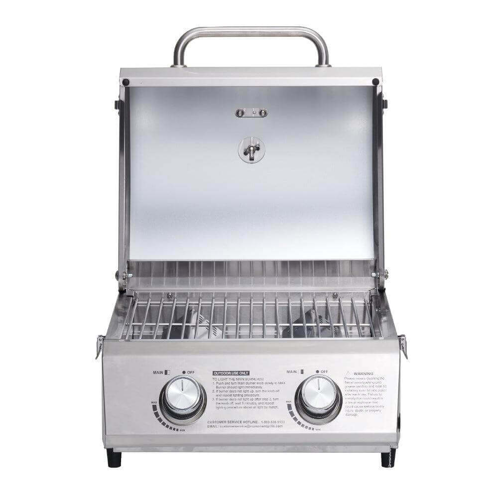13742 | Stainless Tabletop Propane Gas Grill by Monument Grills