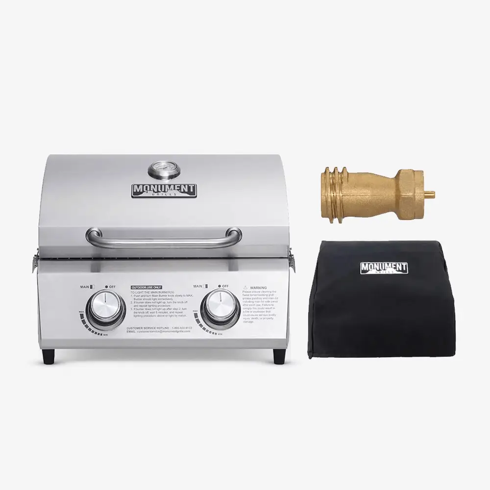 13742 | Stainless Tabletop Propane Gas Grill by Monument Grills