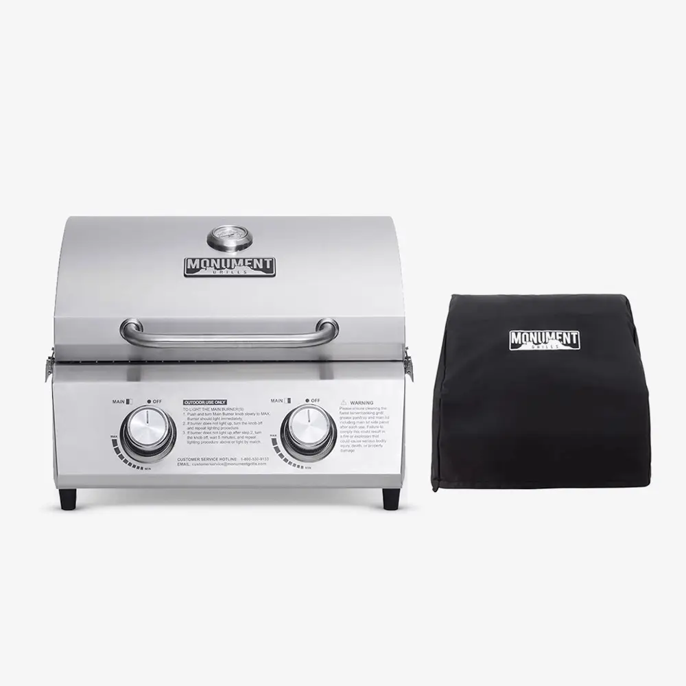 13742 | Stainless Tabletop Propane Gas Grill by Monument Grills
