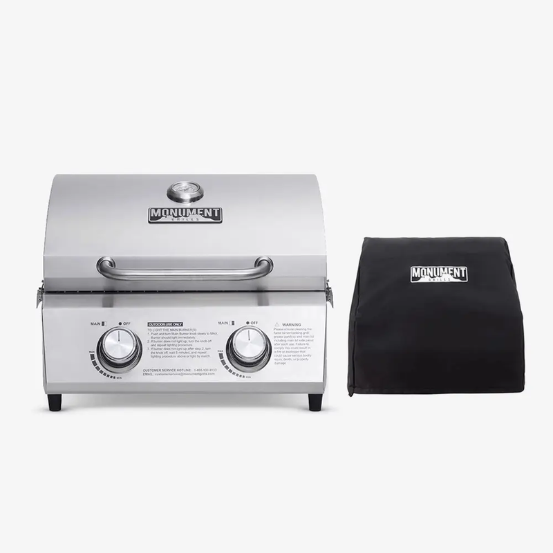 13742 | Stainless Tabletop Propane Gas Grill by Monument Grills