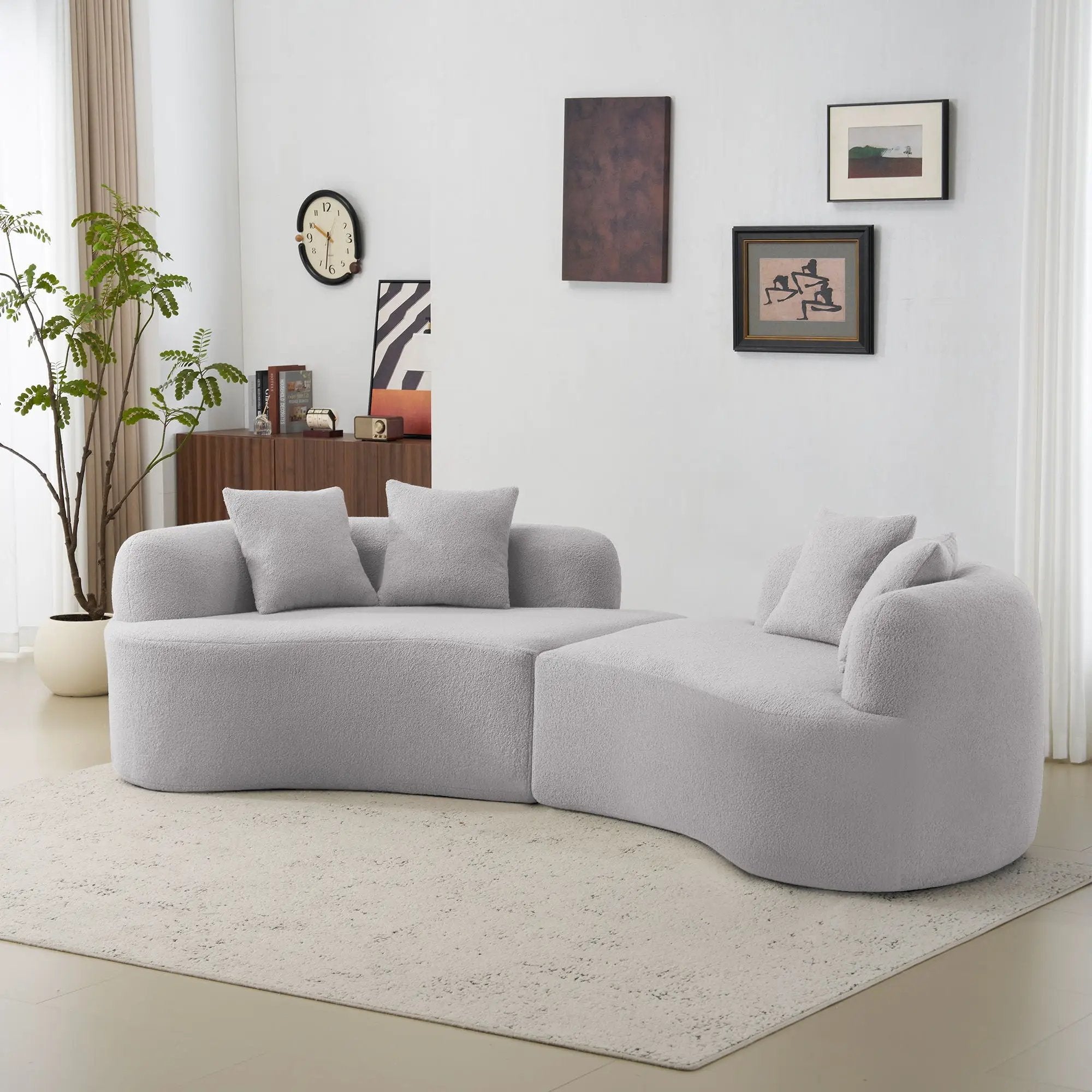 Curved 4 Seater Full Compression Sponge Sofa by Unique Piece Furniture