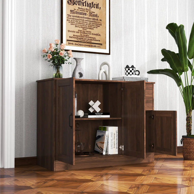 Modern Wood Buffet Sideboard with 2 Doors, 1 Storage & 2 Drawers by HouseOfZazla