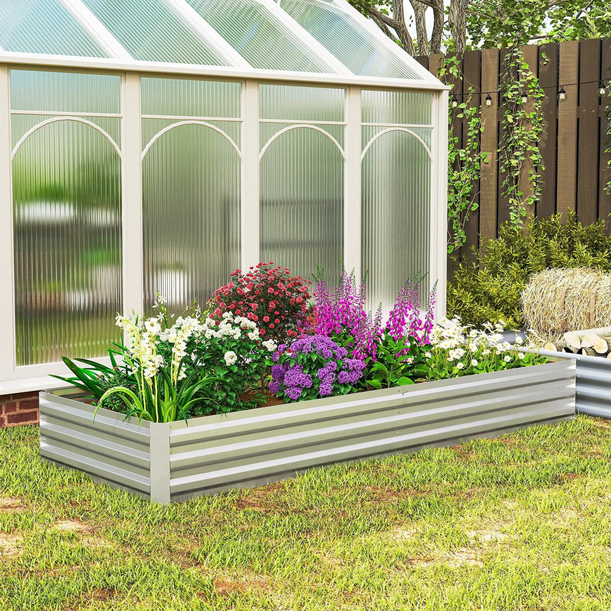 Outsunny 95" x 36" Galvanized Raised Garden Bed by HouseOfZazla