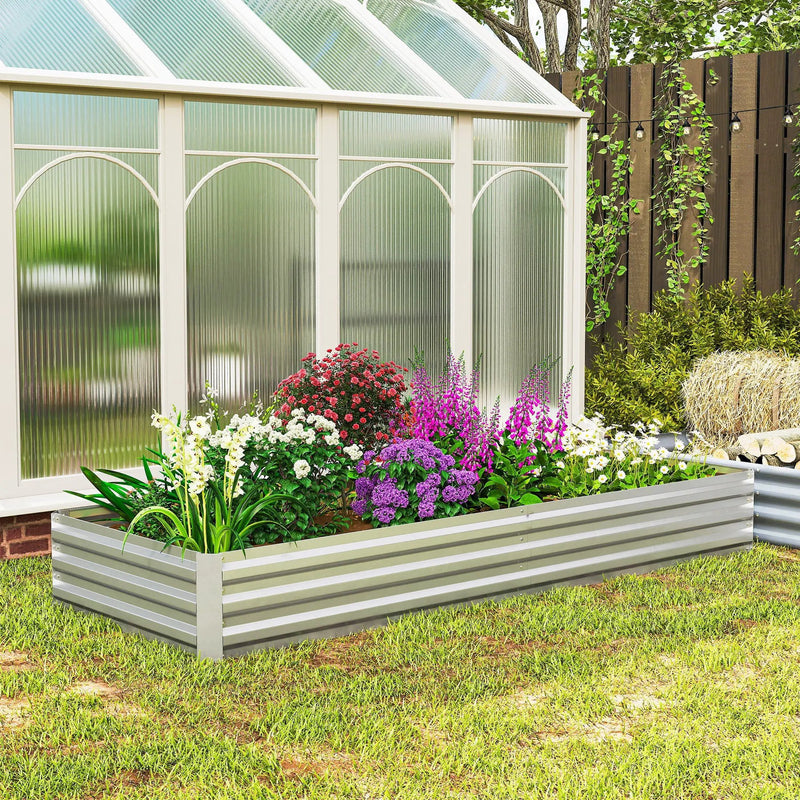 Outsunny 95" x 36" Galvanized Raised Garden Bed by HouseOfZazla