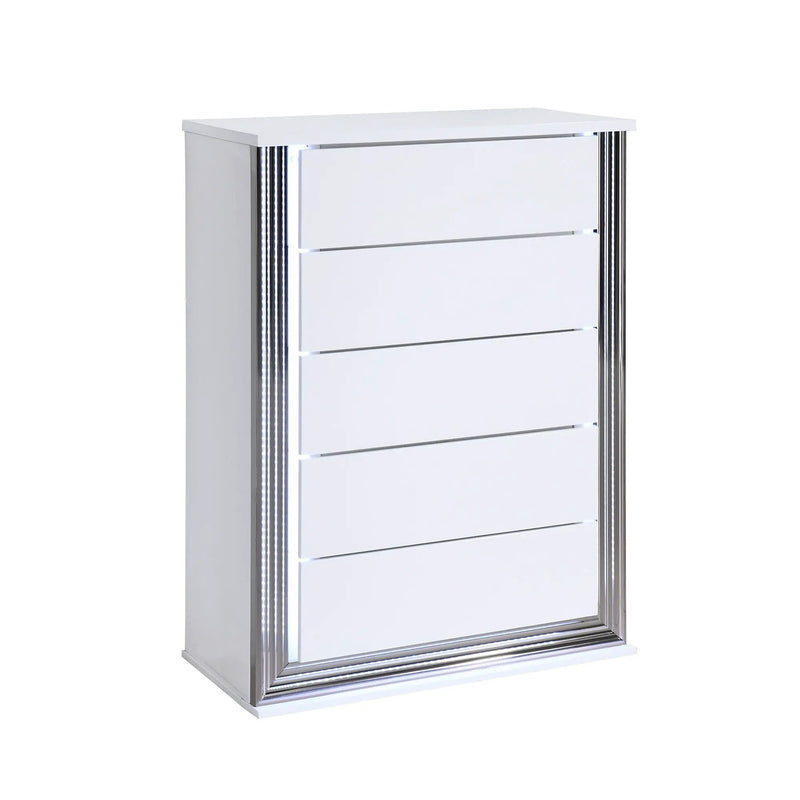Moon - Smooth Chest With LED - White by Unique Piece Furniture