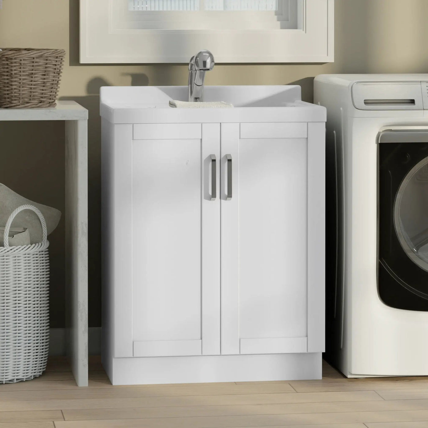 Kyle - Laundry Cabinet & Faucet And Stainless Steel Sink by HouseOfZazla