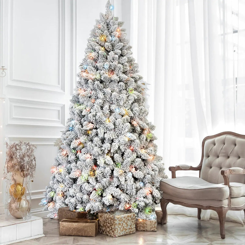 4Ft Flocked Christmas Tree with 150 Colorful UL Lights by HouseOfZazla