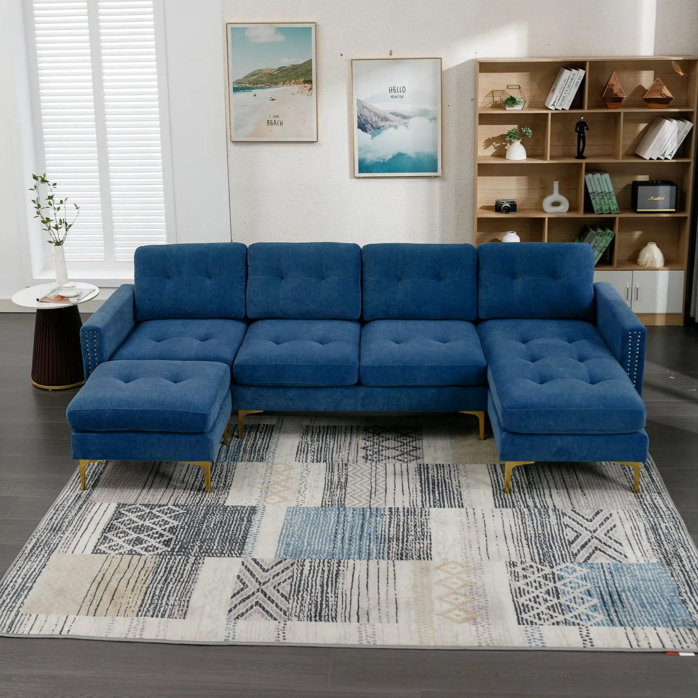Modern L - Shape Convertible Sectional Sofa With Movable Ottoman by HouseOfZazla