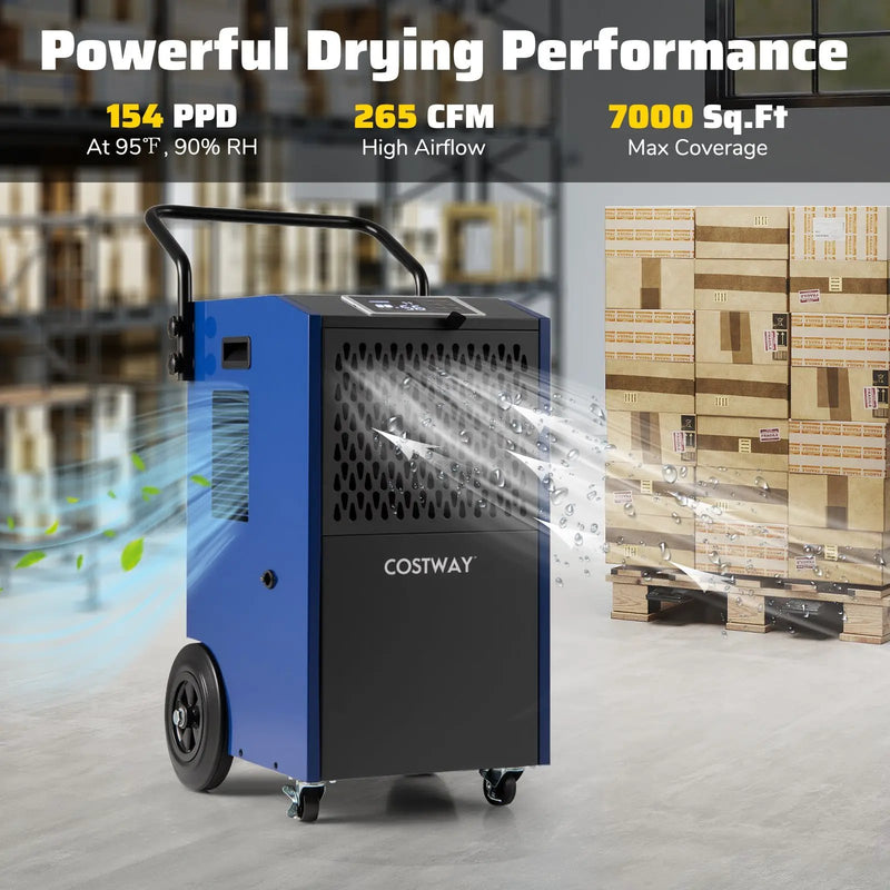 154 Pints Commercial Dehumidifier with Pump and Drain Hoses by DirectDeals