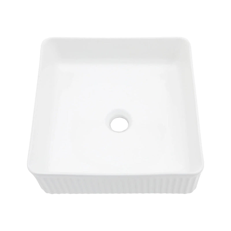 Modern Ceramic Rectangular Vessel Bathroom Sink by HouseOfZazla