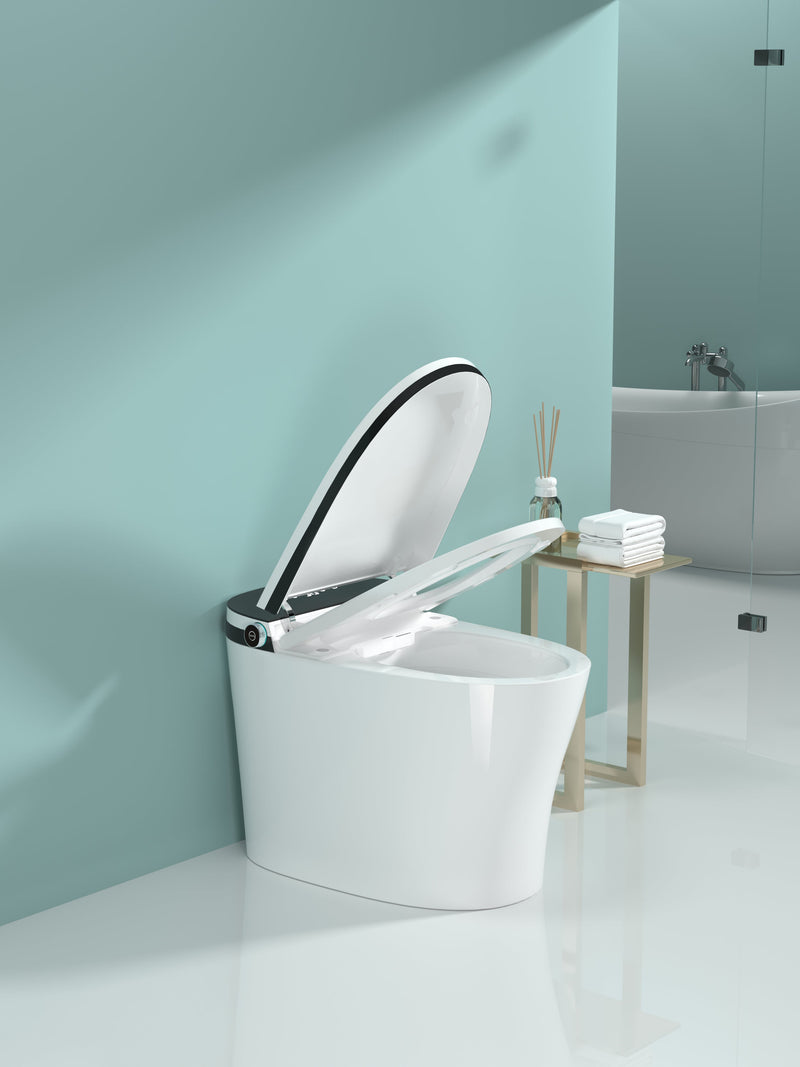 Smart Toilet with Bidet Built In, Heated Seat, Auto Flush, and LED Display by HouseOfZazla