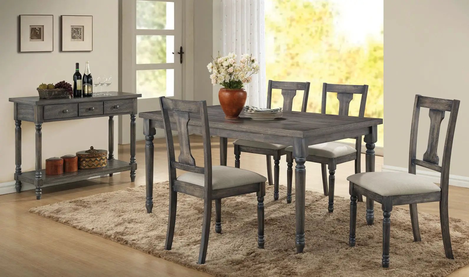 Wallace - Dining Table - Weathered Gray by Unique Piece Furniture